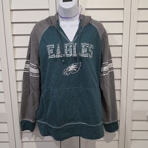 Philadephia Eagles NFL Team Apparel Vintage Wash Distressed Hoodie